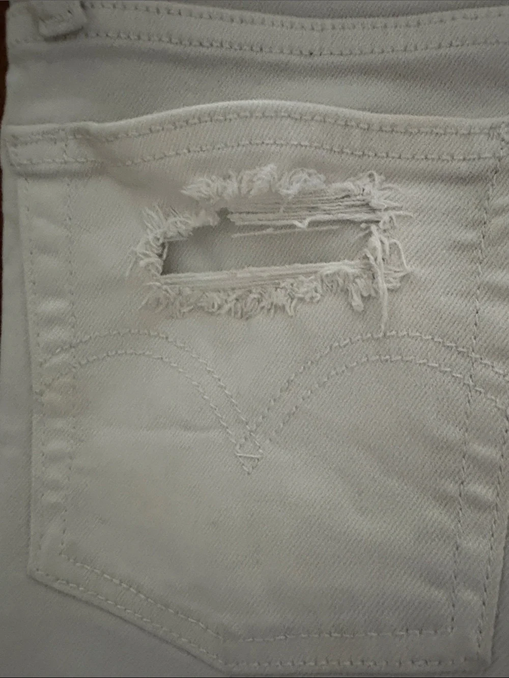 Levi's White Denim Cutoff Shorts